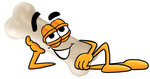 Clip art Graphic of a Bone Cartoon Character Resting His Head on His Hand