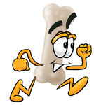 Clip art Graphic of a Bone Cartoon Character Running