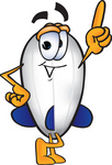 Clip art Graphic of a Dirigible Blimp Airship Cartoon Character Pointing Upwards