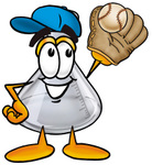 Clip art Graphic of a Laboratory Flask Beaker Cartoon Character Catching a Baseball With a Glove