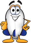 Clip art Graphic of a Dirigible Blimp Airship Cartoon Character Pointing at the Viewer