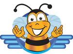 Clip art Graphic of a Honey Bee Cartoon Character Logo