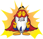 Clip art Graphic of a Dirigible Blimp Airship Cartoon Character Dressed as a Super Hero