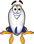 Clip art Graphic of a Dirigible Blimp Airship Cartoon Character Sitting