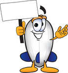 Clip art Graphic of a Dirigible Blimp Airship Cartoon Character Holding a Blank Sign