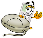 Clip Art Graphic of a Calculator Cartoon Character With a Computer Mouse
