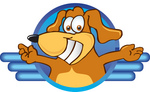 Clip Art Graphic of a Cute Brown Dog Cartoon Character Logo