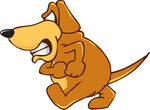 Clip Art Graphic of a Grumpy Brown Hound Dog Cartoon Character