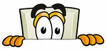 Clip Art Graphic of a White Electrical Light Switch Cartoon Character Peeking Over a Surface