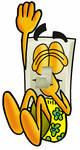 Clip Art Graphic of a White Electrical Light Switch Cartoon Character Plugging His Nose While Jumping Into Water