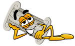 Clip Art Graphic of a Pillar Cartoon Character Resting His Head on His Hand