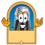 Clip Art Graphic of a Ground Pepper Shaker Cartoon Character Label