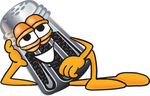 Clip Art Graphic of a Ground Pepper Shaker Cartoon Character Resting His Head on His Hand
