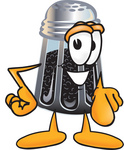 Clip Art Graphic of a Ground Pepper Shaker Cartoon Character Pointing at the Viewer