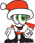 Clip Art Graphic of a Santa Claus Cartoon Character Pointing at the Viewer