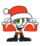Clip Art Graphic of a Santa Claus Cartoon Character Flexing His Arm Muscles