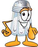 Clip Art Graphic of a Salt Shaker Cartoon Character Pointing at the Viewer
