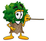 Clip Art Graphic of a Tree Character Holding a Pointer Stick
