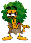 Clip Art Graphic of a Tree Character Whispering and Gossiping