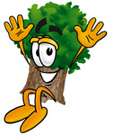 Clip Art Graphic of a Tree Character Jumping
