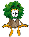 Clip Art Graphic of a Tree Character Sitting