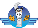 Clip Art Graphic of a Wrench Tool Character Logo