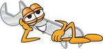 Clip Art Graphic of a Wrench Tool Character Resting His Head on His Hand