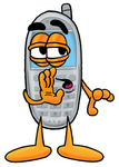 Clip Art Graphic of a Gray Cell Phone Cartoon Character Whispering and Gossiping