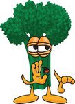 Clip Art Graphic of a Broccoli Mascot Character Whispering While Gossiping or Telling Secrets