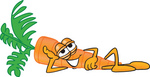 Clip Art Graphic of an Organic Veggie Carrot Mascot Character Resting His Head on His Hand
