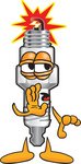 Clip Art Graphic of a Spark Plug Mascot Character Whispering and Gossiping
