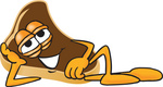 Clip Art Graphic of a Beef Steak Meat Mascot Character Lying on His Side and Resting His Head on His Hand