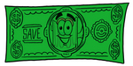 Clip art Graphic of a Frothy Mug of Beer or Soda Cartoon Character on a Greenback Dollar Bill