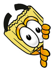Clip Art Graphic of a Straw Broom Cartoon Character Peeking Around a Corner