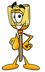 Clip Art Graphic of a Straw Broom Cartoon Character Pointing at the Viewer