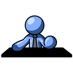 Clip Art Graphic of a Guy Character Wearing A Tie And Announcing News Events