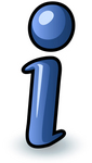 Clip Art Graphic of a Blue Information I