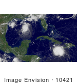 #10421 Picture Of Tropical Storms Bonnie And Charley