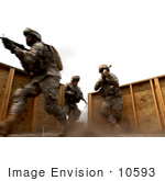#10593 Picture Of Army Soldiers During A Room Clearing Practice