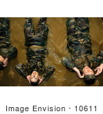 #10611 Picture Of Soldiers Doing Bicycle Kicks In Water