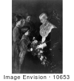 #10653 Picture Of Children Giving Susan B Anthony Flowers