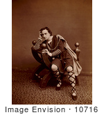 #10716 Picture Of Edwin Booth In A Hamlet Costume