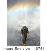 #10761 Picture Of A Man Inspecting A Sprinkler System