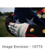 #10773 Picture Of A Folded National Ensign