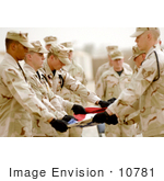 #10781 Picture Of Honor Guardsmen Folding A Flag