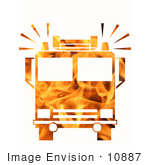 #10887 Picture Of A Flaming Fire Truck
