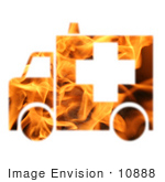 #10888 Picture Of A Flaming Ambulance