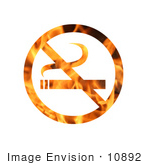 #10892 Picture Of A Flaming No Smoking Sign