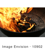 #10902 Picture Of Burning Charcoal On A Grill