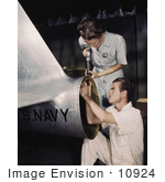#10924 Picture Of Riveter Virginia Davis Assembling An Airplane